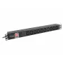 Jednotka rozvodu napájania LANBERG PDU-10I-0200-IEC-BK — 10× C13 výstupy, 2 m kábel, 10 A, 2500 W, čierna
