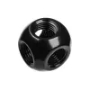 Bitspower Q-adapter 5x vnútorný závit 1/4 matne čierny - viacnásobný pripojovací adaptér G1/4