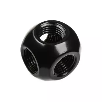 Bitspower Q-adapter 5x vnútorný závit 1/4 matne čierny - viacnásobný pripojovací adaptér G1/4