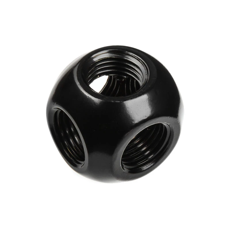 Bitspower Q-adapter 5x vnútorný závit 1/4 matne čierny - viacnásobný pripojovací adaptér G1/4