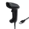 Ručný čítač čiarových kódov QOLTEC 50863 — 1D/2D skener, USB káblový, LED senzor, čierny, 5V, 1,8 m kábel