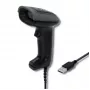 Ručný čítač čiarových kódov QOLTEC 50863 — 1D/2D skener, USB káblový, LED senzor, čierny, 5V, 1,8 m kábel