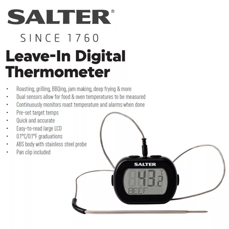 Digitálny instantný teplomer Salter 515 BKCR, vodotesný, na potraviny