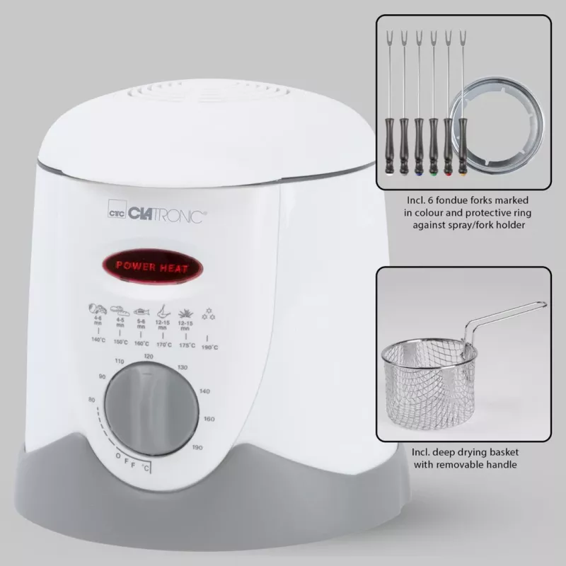 Clatronic FFR 2916 Single 1 L samostatný 900 W fritéza sivá, biela