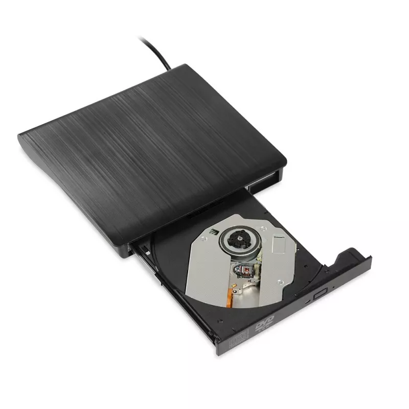 DVD-ROM externá optická mechanika IBOX IED02, USB 3.2 Gen 1, DVD-ROM (8x) / CD-ROM (24x), čierna