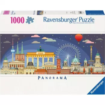 Puzzle Ravensburger Panorama Noc v Berlíne 1000 dielikov, panoramatický formát