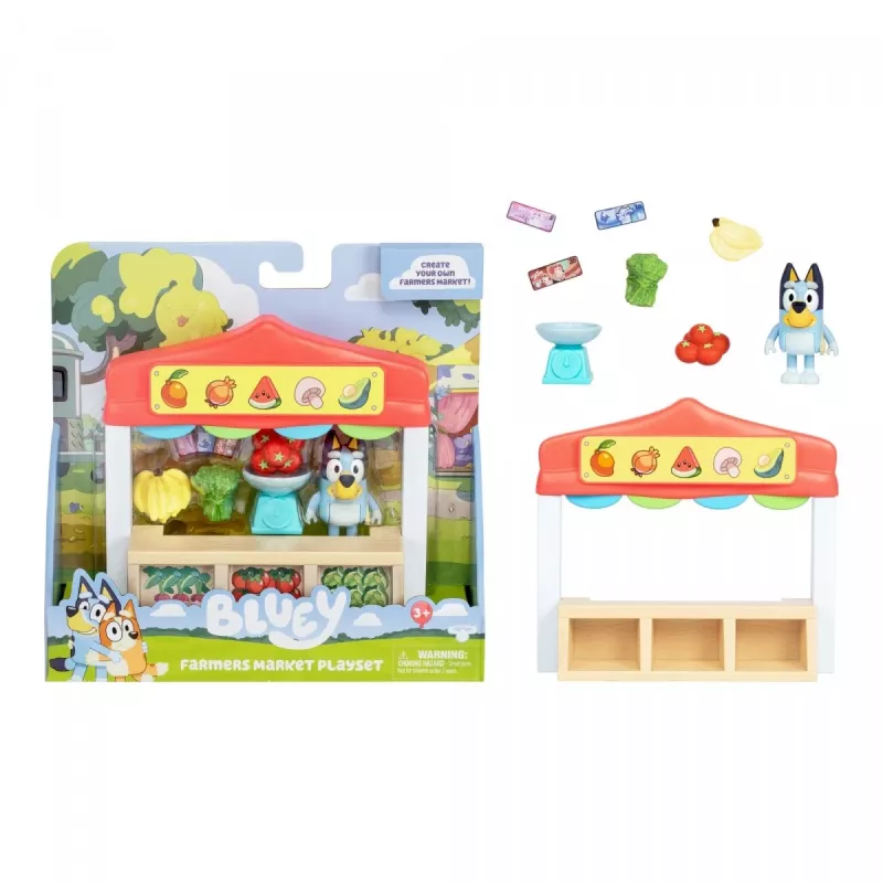 Sada hračiek figúrok TMTOYS Mini Bluey potravinový obchod BLU17555 – sada mini figúrok pre zábavu