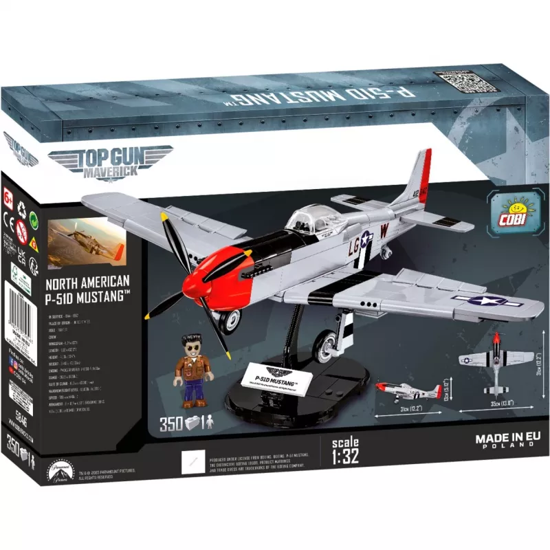 Top Gun Maverick P51D Mustang, stavebná hračka mierka 1:32