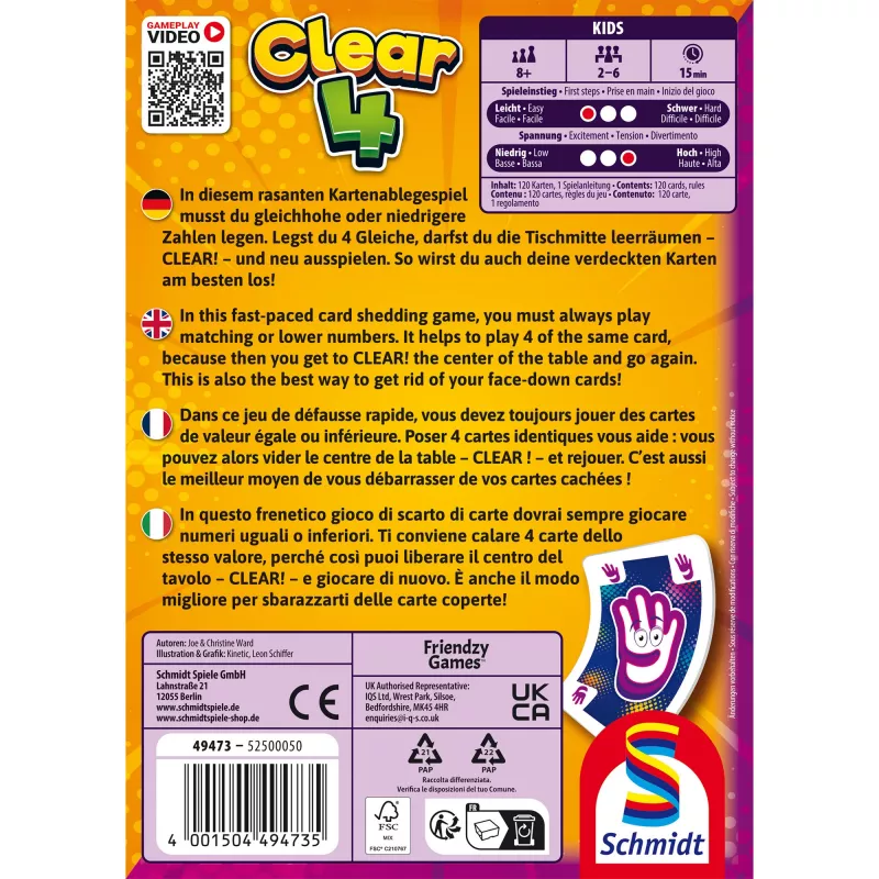 Clear 4, kartová hra