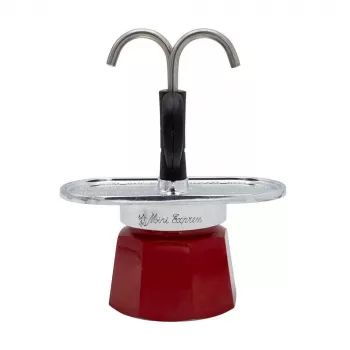 Bialetti Mini Express Magritte moka kanvica červená, strieborná