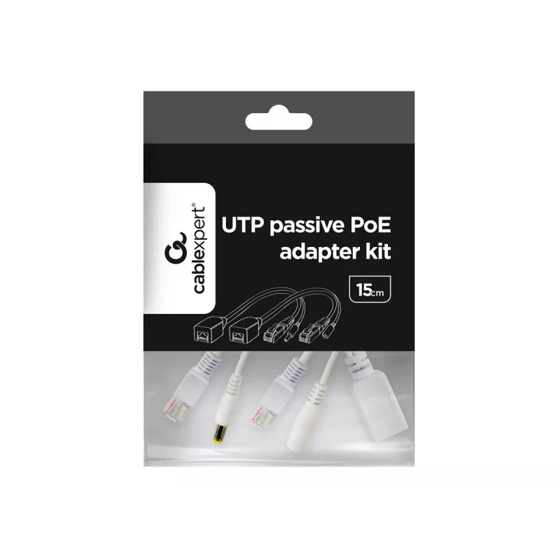PoE adaptér Gembird PP12-POE-0.15M-W