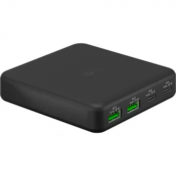 GOOBAY Multiport USB-C PD GaN stolná nabíjačka 65 W, čierna