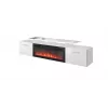 TV skriňa Cama Meble ROVA s elektrickým krbom 190x37x48 cm biela/vysokolesklá biela