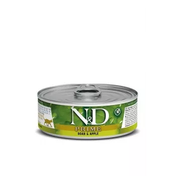 Mokré krmivo pre mačky Farmina N&D Prime Boar & Apple vrecko 70 g — dospelé mačky, 13% proteín, 75% vlhkosť, bezlepkové