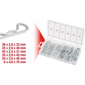 Sada pružinových závlačiek KS Tools, 1,8x33 - 3,9x75 mm, 150 ks, 970.0060