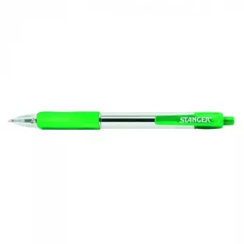 STANGER guľôčkové pero 1.0 Softgrip zatahovacie, zelené, 1 ks 18000300041