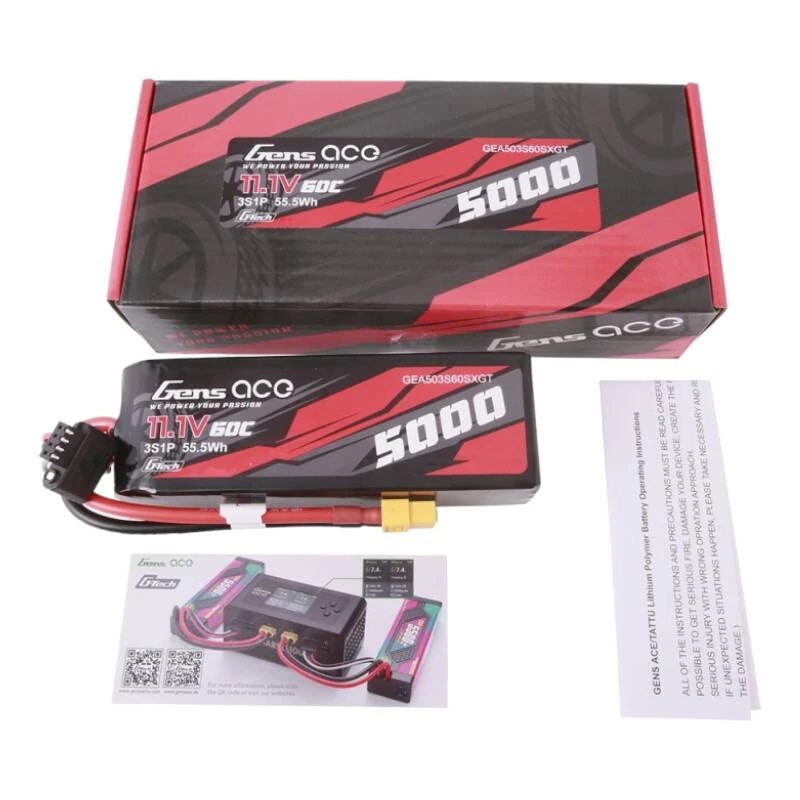 Gens ace G-Tech 5000mAh 11.1V 60C 3S1P Short-Size Lipo s konektorom XT60