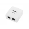 LANBERG nástenná zásuvka RJ-45 Cat6 OU6-0002-W biela, 2 konektory samica, 30×54×57 mm