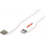 ROLINE USB synchronizačný a nabíjací kábel, Type-C / 8pin konektor, biely, 1 m