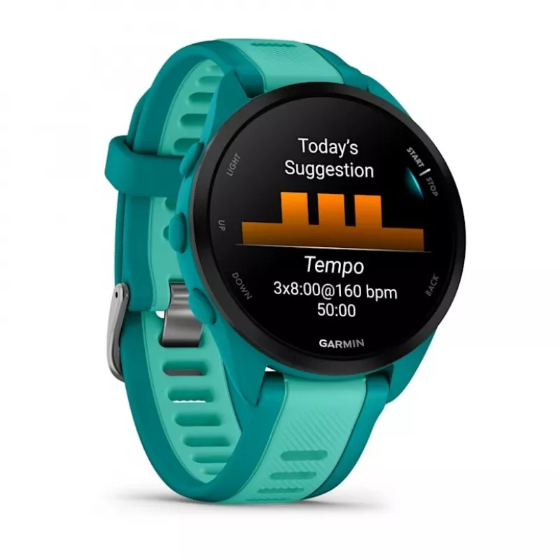 Garmin Forerunner 165 Music inteligentné hodinky, 43 mm, 1,2-palcový AMOLED, GPS, tyrkysové