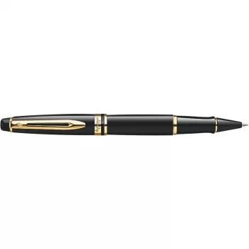 Waterman Expert roller, jemný (F), čierny lak, GT