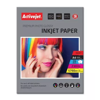 Lesklý fotopapier ActiveJet AP4-230G20 A4, 230 g/m², 20 listov