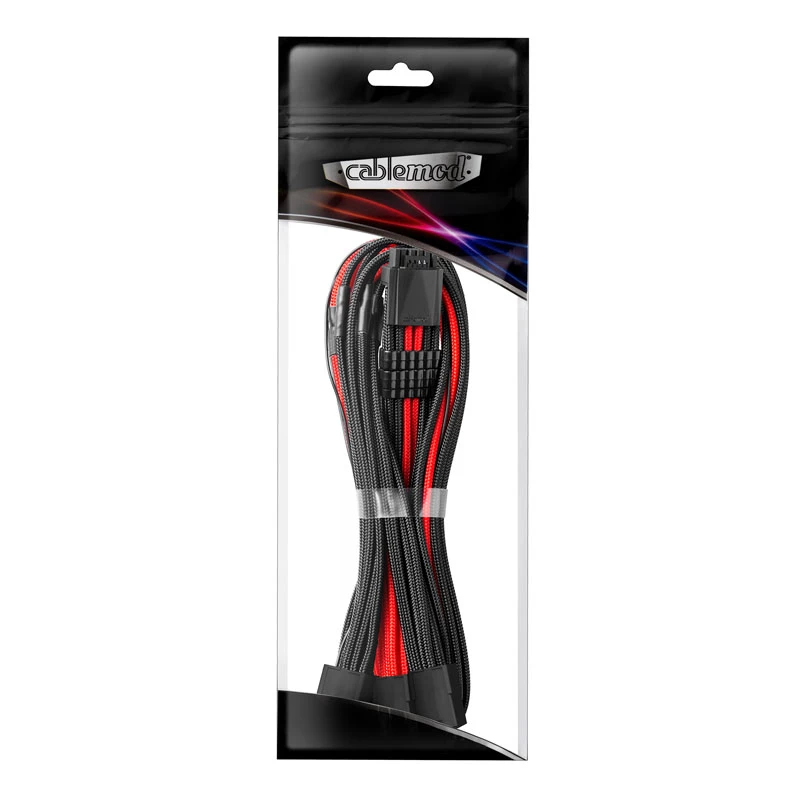 CableMod PRO ModMesh 12VHPWR na 3x PCIe kábel - 45 cm, čierna/červená