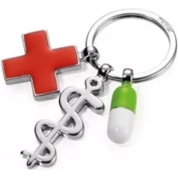 Kľúčenka TROIKA GET WELL viacfarebná strieborná kov 60 mm