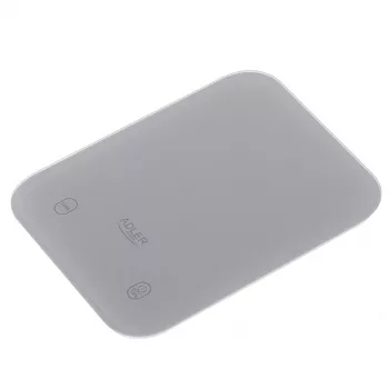 Kuchynská váha Adler AD 3181, tvrdené sklo, kapacita 10 kg, presnosť 1 g, LCD displej, sivá