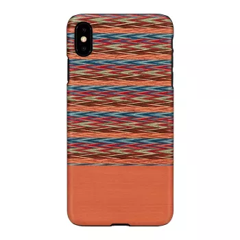 Puzdro na telefón man and wood pre iPhone X/XS — hnedý kárový vzor s čiernymi akcentmi