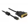 Videokábel adaptér DeLOCK 83586 Micro-HDMI na DVI-D 2 m čierny