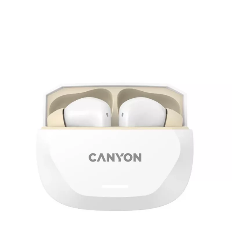 Slúchadlá CANYON HEXAGON 7 TWS ANC+ENC bezdrôtové nabíjanie biela béžová