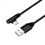 LogiLink – USB kábel – USB-C (M) zahnutý na USB (M) rovný – USB 2.0 – 5 V – 3 A – 1 m – čierny