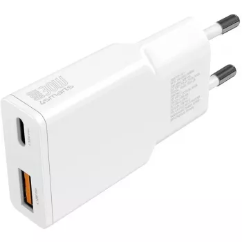 Nabíjačka 4smarts PDPlug Duos tenká smartfón tablet biela AC rýchlonabíjanie