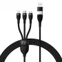 USB kábel Baseus CASS030101 1,2 m USB-A/USB-C USB-C/Micro-USB-B/Lightning čierny