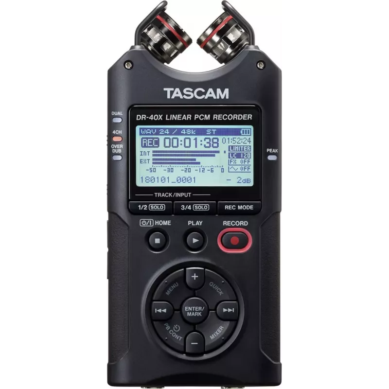 Tascam DR-40X - prenosný digitálny rekordér s USB rozhraním, 2 x stereo nahrávanie