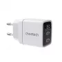 Choetech PD6051 2x USB-C PD 35W GaN nástenná nabíjačka s displejom - biela