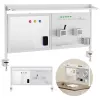 Oddeľovač na stôl ergo office ER-301 W – 1116 mm široký oceľový zástenný panel s magnetickou tabuľou, biela, max. zaťaženie 10 kg