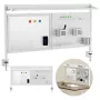 Oddeľovač na stôl ergo office ER-301 W – 1116 mm široký oceľový zástenný panel s magnetickou tabuľou, biela, max. zaťaženie 10 kg