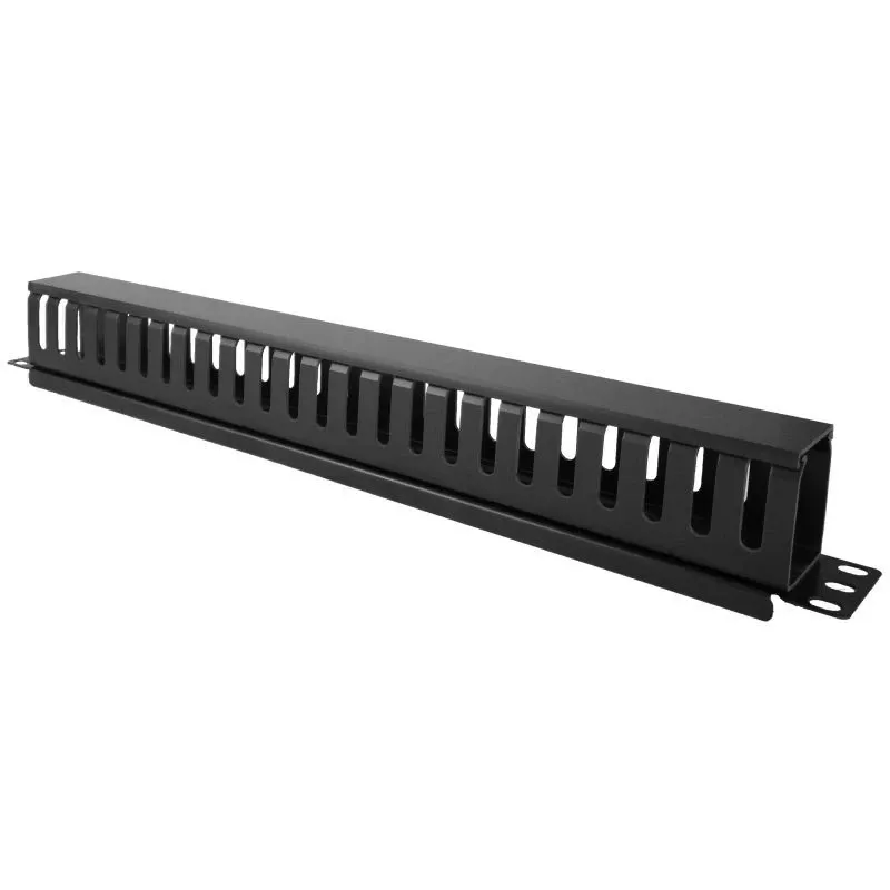 Káblový box Alantec PK008 nástenný organizér 1U čierny kov/plast