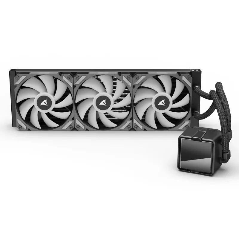 All-in-One kvapalinový CPU chladič Sharkoon S60 ARGB – 360 mm radiátor, 3×120 mm PWM ventilátory, čierny