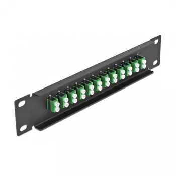 DeLOCK 10 inch optický patch panel 12 portov LC Duplex zelená 1U čierna