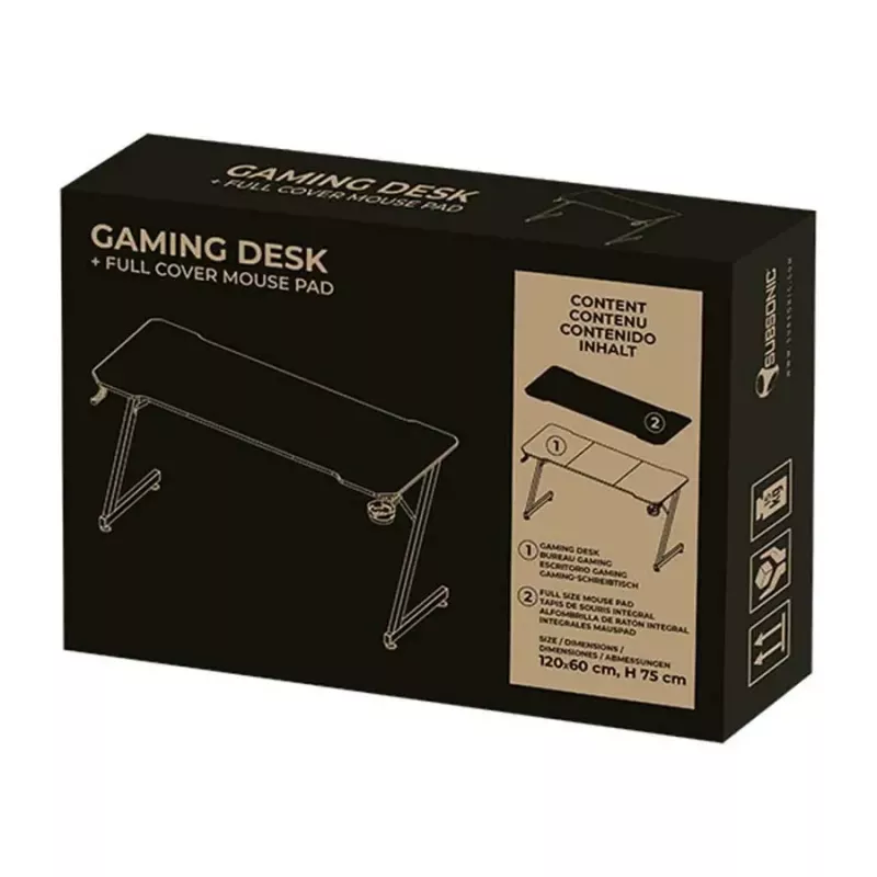 Počítačový stôl Subsonic SA5706 čierny rovný PVC 120x60 cm