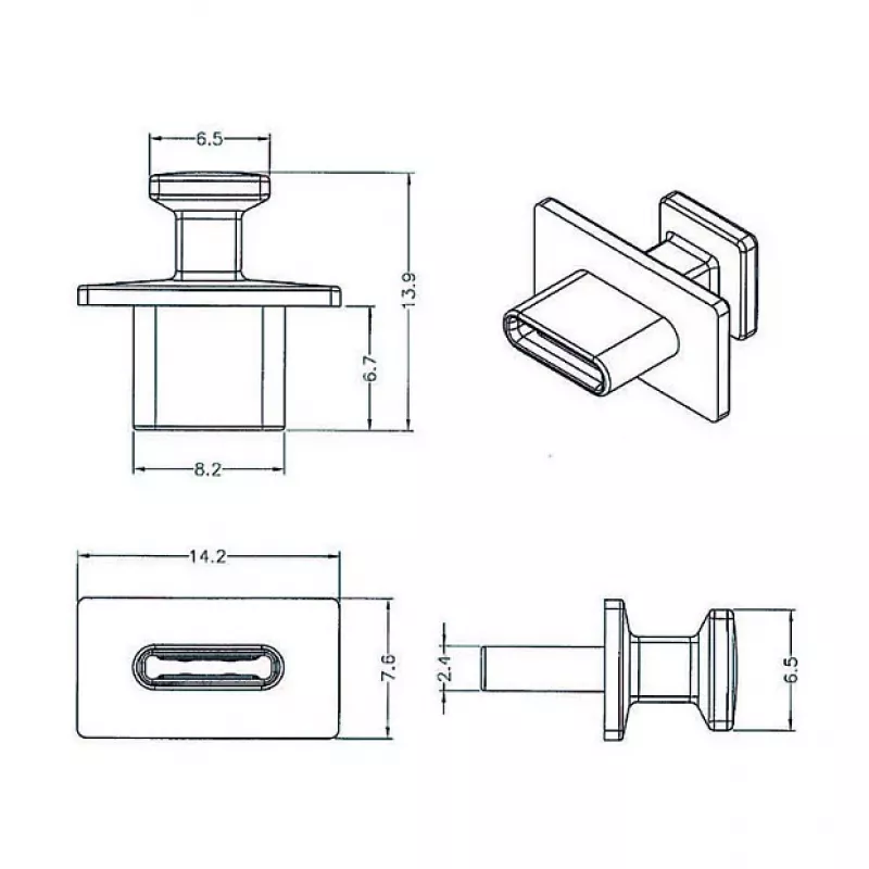 Ochranná krytka konektora samica USB Type-C DeLOCK 64015
