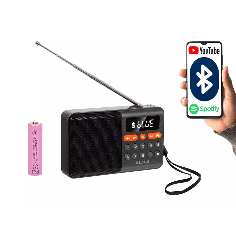 Prenosné analógové AM/FM Bluetooth rádio BLOW RA18 s FM tunerom a Bluetooth pripojením