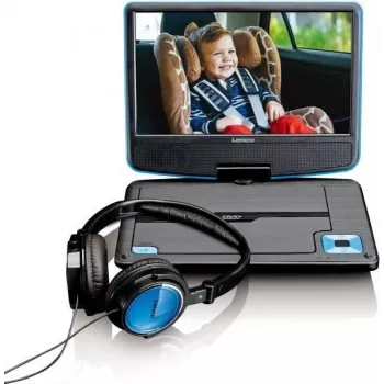 Lenco DVP-910 – DVD prehrávač – prenosný – displej: 22,9 cm (9 palcov) – modrý (DVP910BLAU)
