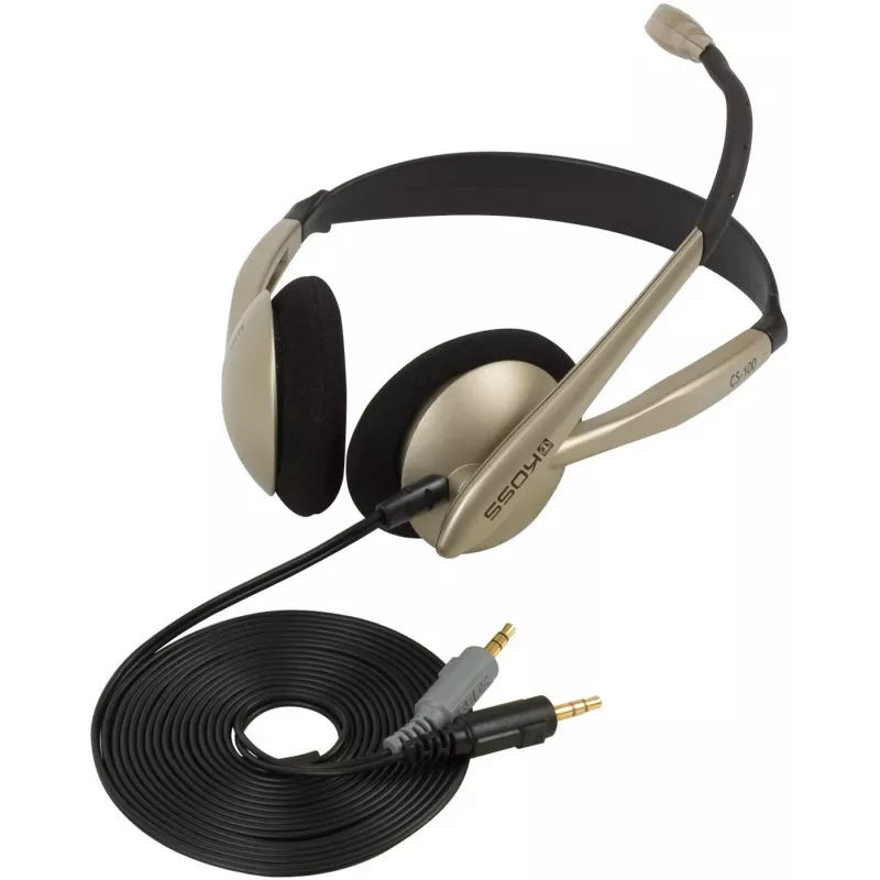 Koss CS100 drôtové slúchadlá on-ear s mikrofónom, čierna/zlatá