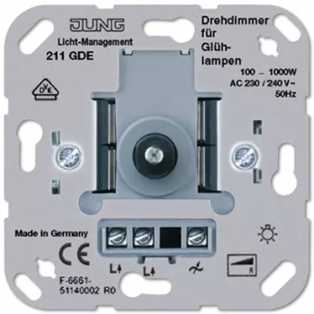 JUNG 211 GDE otočný spínač, metallic finish, 230–240 V AC, 50 Hz