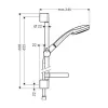 Hansgrohe Croma 100 sprchová súprava Vario 27772000 so sprchovou tyčou 65 cm a miskou na mydlo