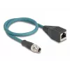 DeLOCK M12 adaptérový kábel X-kódovaný 8 pin samec na RJ45 samica 50 cm